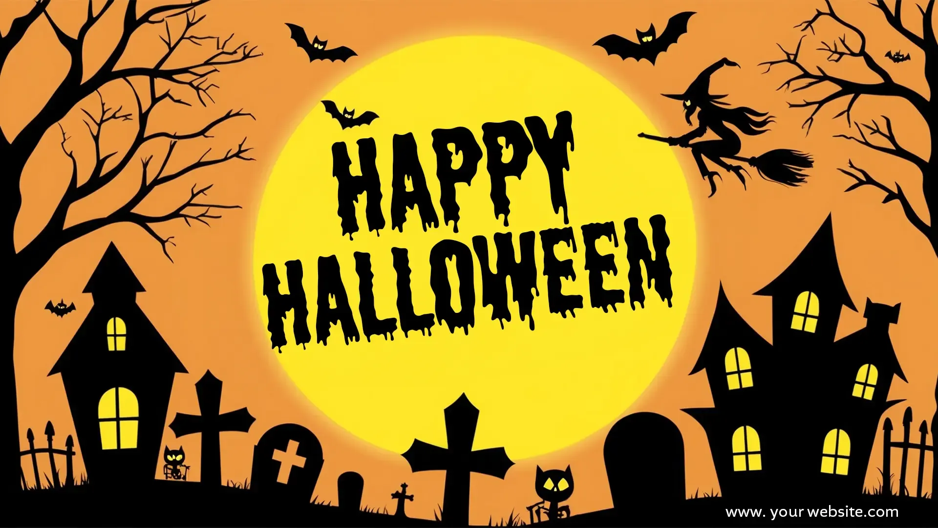 Mystical Happy Halloween Greeting Card Template